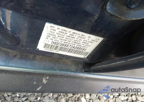 2002 Honda Accord 2.3 Ex/2.3 Se z USA, uszkodzony, nr VIN 1HGCG66872A099584